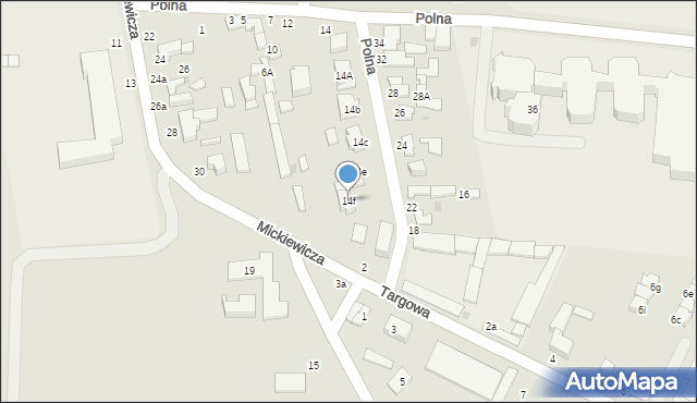 Poddębice, Polna, 14f, mapa Poddębice