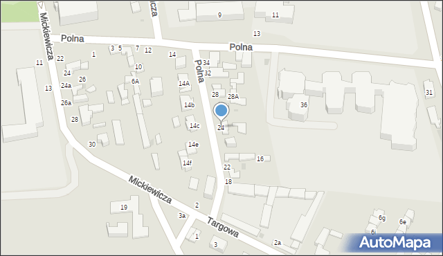 Poddębice, Polna, 24, mapa Poddębice