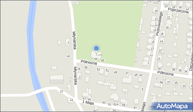 Poddębice, Północna, 64, mapa Poddębice
