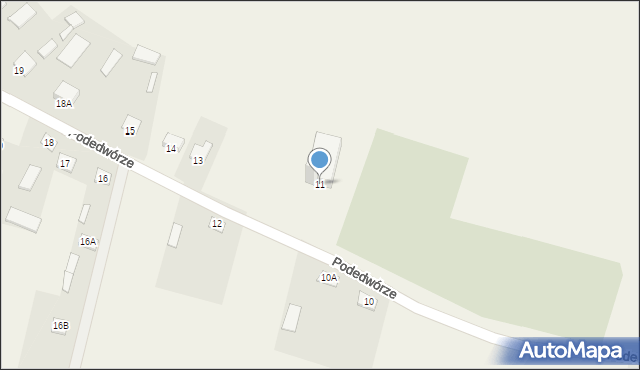 Podedwórze, Podedwórze, 11, mapa Podedwórze