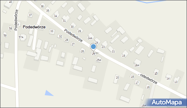 Podedwórze, Podedwórze, 25, mapa Podedwórze