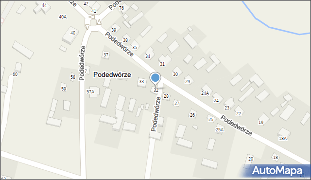 Podedwórze, Podedwórze, 32, mapa Podedwórze