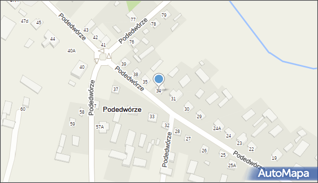 Podedwórze, Podedwórze, 34, mapa Podedwórze