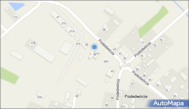 Podedwórze, Podedwórze, 44, mapa Podedwórze