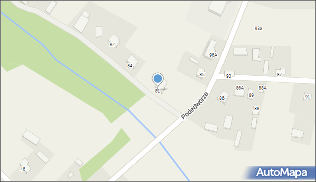 Podedwórze, Podedwórze, 81, mapa Podedwórze