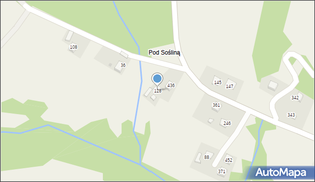 Podegrodzie, Podegrodzie, 128, mapa Podegrodzie