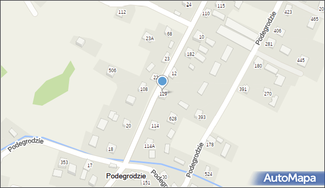 Podegrodzie, Podegrodzie, 129, mapa Podegrodzie