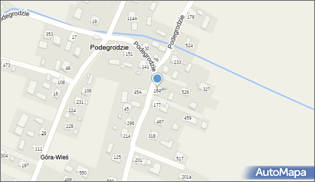 Podegrodzie, Podegrodzie, 164, mapa Podegrodzie