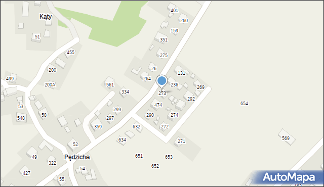 Podegrodzie, Podegrodzie, 273, mapa Podegrodzie