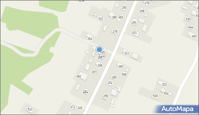 Podegrodzie, Podegrodzie, 295, mapa Podegrodzie