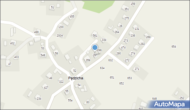 Podegrodzie, Podegrodzie, 297, mapa Podegrodzie