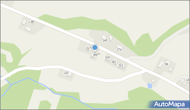 Podegrodzie, Podegrodzie, 301, mapa Podegrodzie