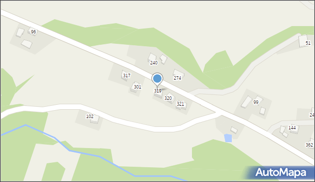 Podegrodzie, Podegrodzie, 319, mapa Podegrodzie