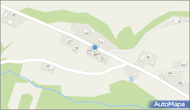 Podegrodzie, Podegrodzie, 320, mapa Podegrodzie