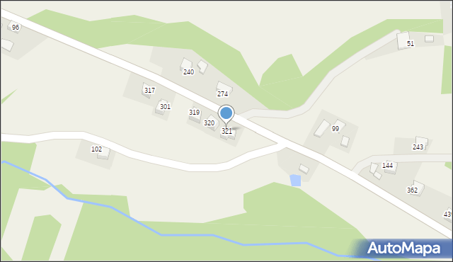 Podegrodzie, Podegrodzie, 321, mapa Podegrodzie