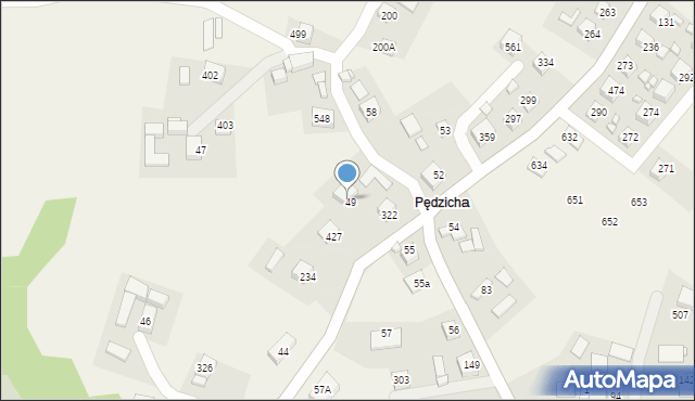 Podegrodzie, Podegrodzie, 323, mapa Podegrodzie