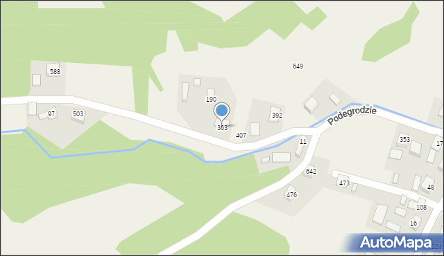 Podegrodzie, Podegrodzie, 363, mapa Podegrodzie