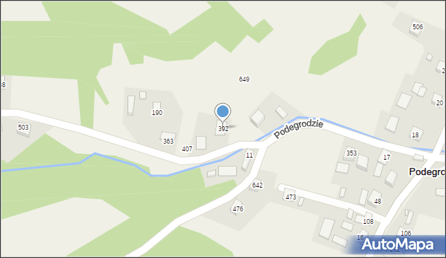 Podegrodzie, Podegrodzie, 392, mapa Podegrodzie