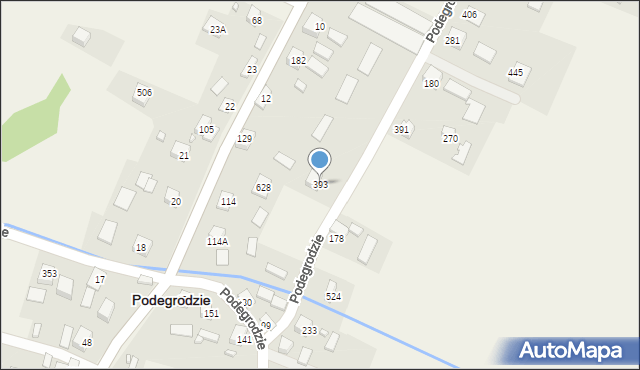 Podegrodzie, Podegrodzie, 393, mapa Podegrodzie