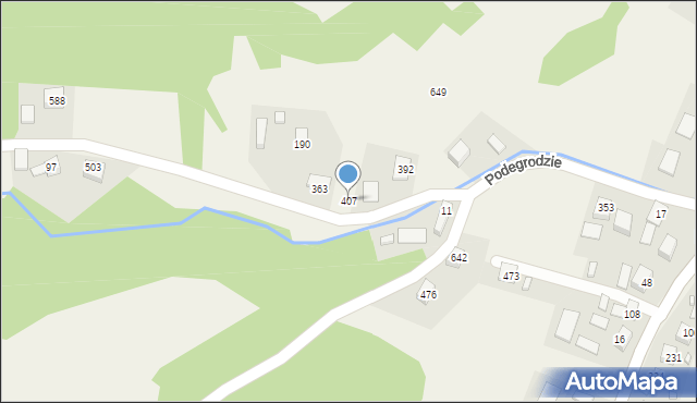 Podegrodzie, Podegrodzie, 407, mapa Podegrodzie