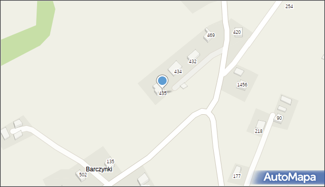 Podegrodzie, Podegrodzie, 435, mapa Podegrodzie