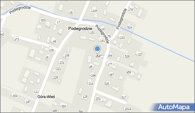 Podegrodzie, Podegrodzie, 45A, mapa Podegrodzie