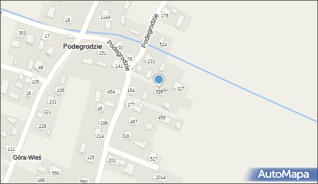 Podegrodzie, Podegrodzie, 526, mapa Podegrodzie