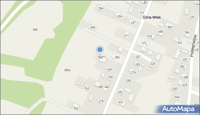 Podegrodzie, Podegrodzie, 541, mapa Podegrodzie
