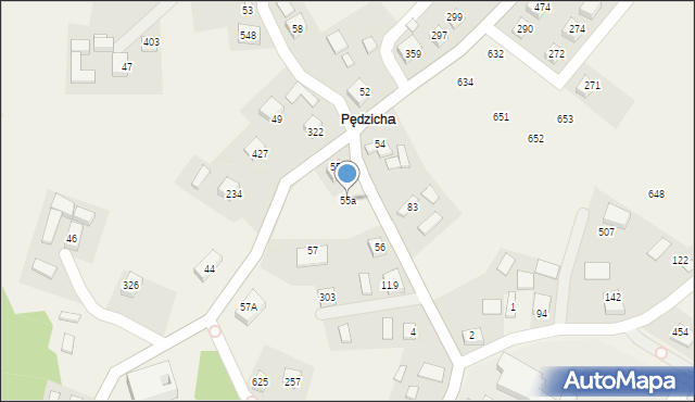 Podegrodzie, Podegrodzie, 55a, mapa Podegrodzie