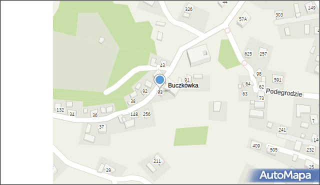 Podegrodzie, Podegrodzie, 93, mapa Podegrodzie