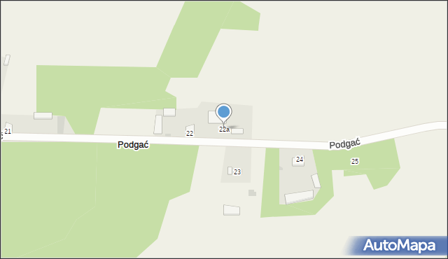 Podgać, Podgać, 22a, mapa Podgać