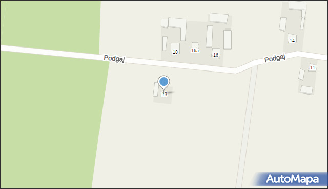 Podgaj, Podgaj, 13, mapa Podgaj