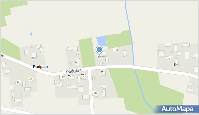 Podgaje, Podgaje, 67, mapa Podgaje