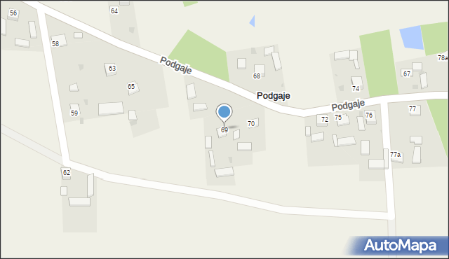 Podgaje, Podgaje, 69, mapa Podgaje