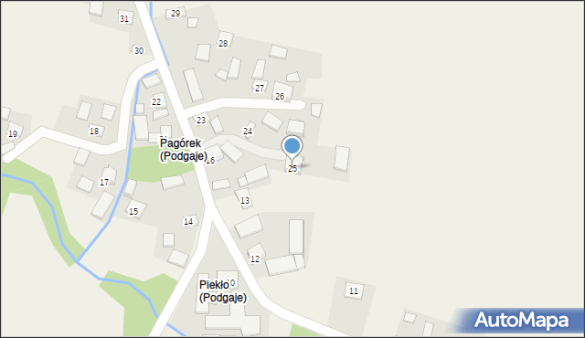 Podgaje, Podgaje, 25, mapa Podgaje