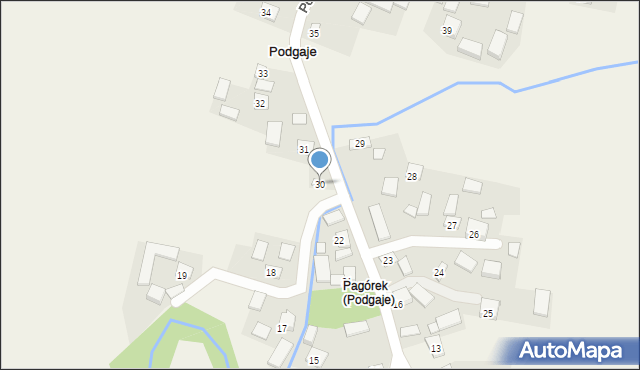 Podgaje, Podgaje, 30, mapa Podgaje