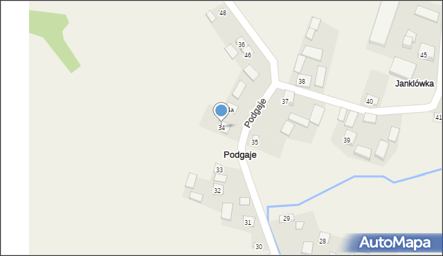 Podgaje, Podgaje, 34, mapa Podgaje