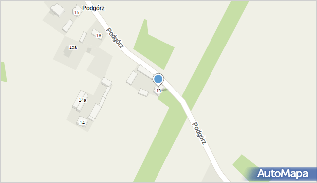 Podgór, Podgórz, 13, mapa Podgór