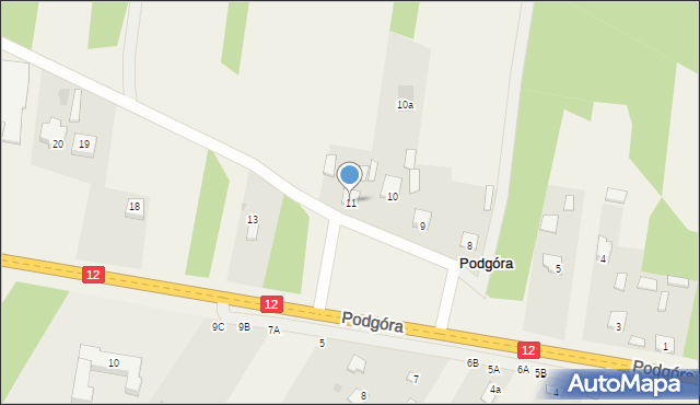 Podgóra, Podgóra, 11, mapa Podgóra