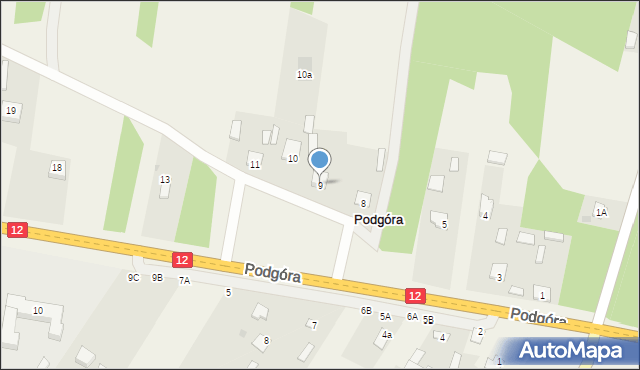 Podgóra, Podgóra, 9, mapa Podgóra