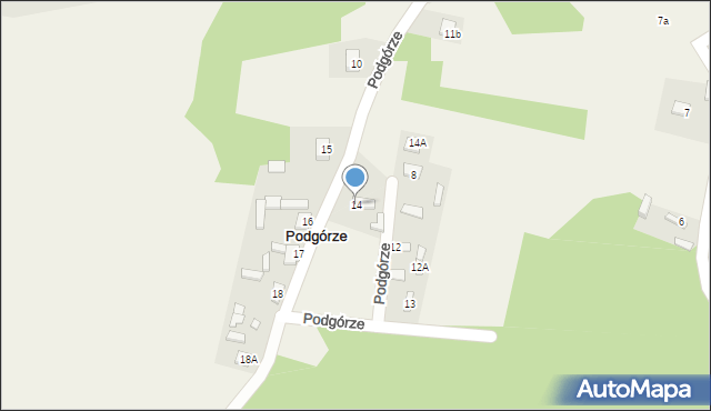 Podgórze, Podgórze, 14, mapa Podgórze