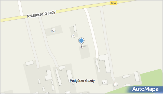 Podgórze-Gazdy, Podgórze-Gazdy, 5, mapa Podgórze-Gazdy