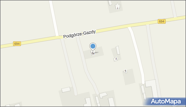 Podgórze-Gazdy, Podgórze-Gazdy, 6a, mapa Podgórze-Gazdy