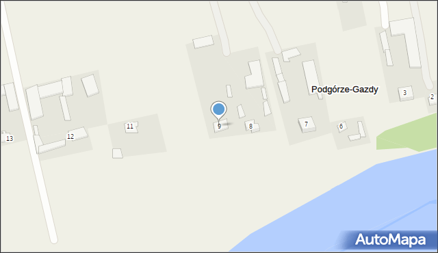 Podgórze-Gazdy, Podgórze-Gazdy, 9, mapa Podgórze-Gazdy