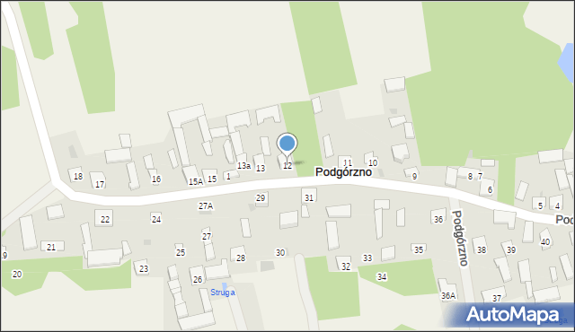 Podgórzno, Podgórzno, 12, mapa Podgórzno