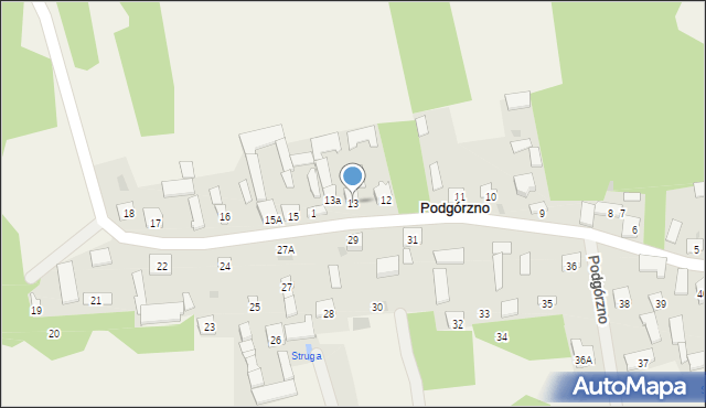 Podgórzno, Podgórzno, 13, mapa Podgórzno