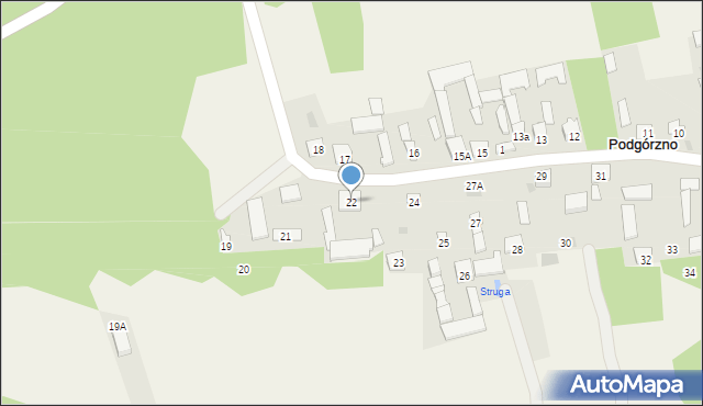 Podgórzno, Podgórzno, 22, mapa Podgórzno