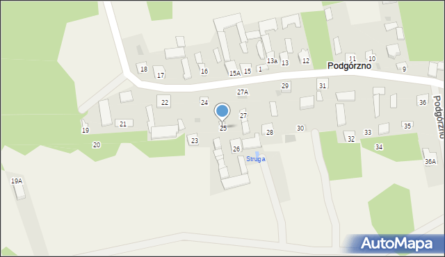 Podgórzno, Podgórzno, 25, mapa Podgórzno