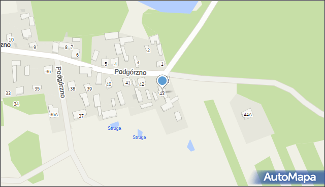 Podgórzno, Podgórzno, 43, mapa Podgórzno