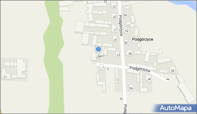 Podgórzyce, Podgórzyce, 13A, mapa Podgórzyce